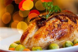 Thanksgiving Turkey on a plate.